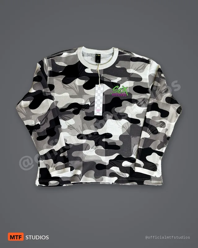 Matty Boy Anti Promo "Sex Records" Camo Waffle Thermal — M — New With Tags