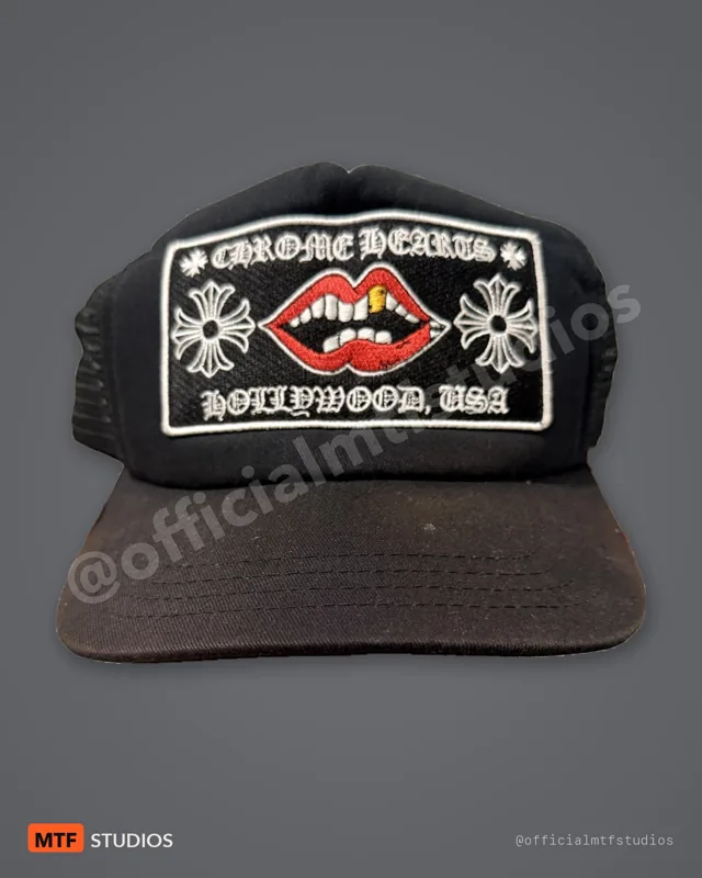 Chrome Hearts Chomper Hollywood Trucker Hat — Black — One Size — Pre-owned - Good (worn)