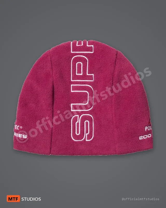 Supreme Polartec Beanie (FW26) — Raspberry — One Size — Brand New